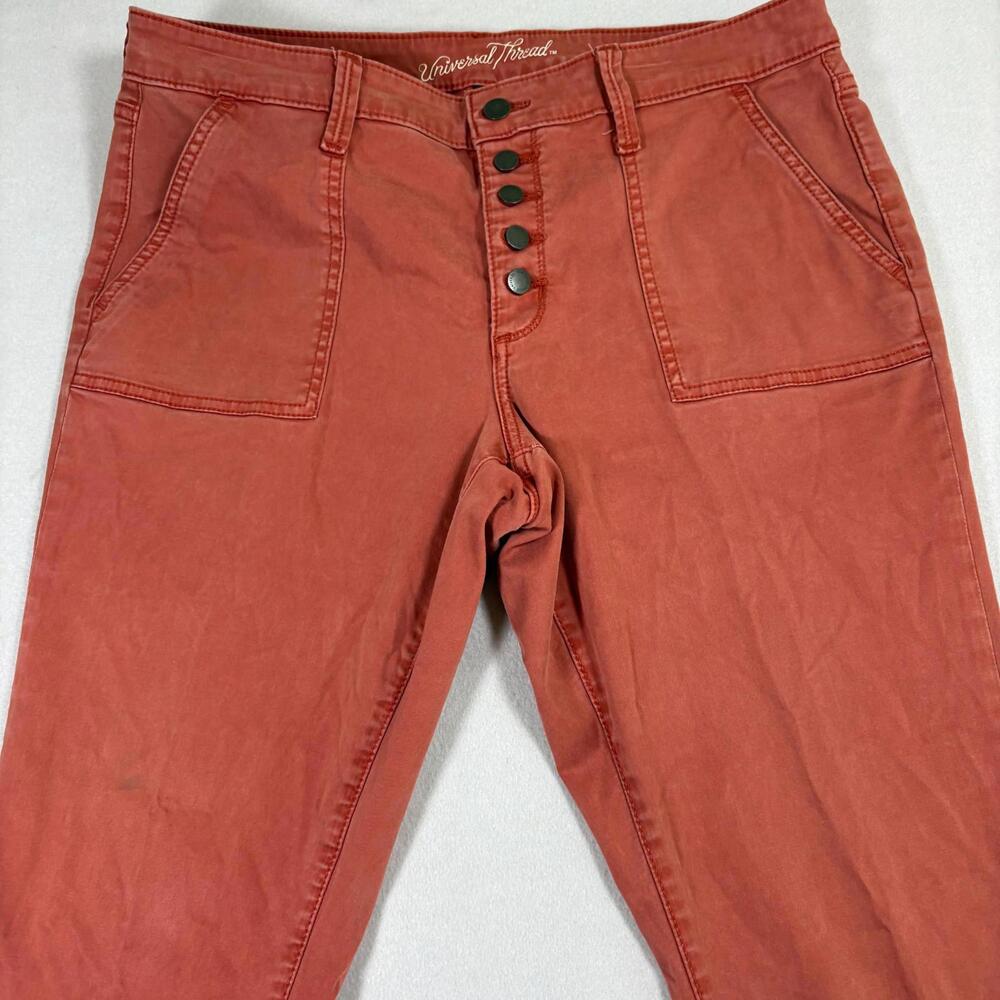 Universal Thread womens jeans 14 32R red mid rise skinny button fly Y2K - Picture 6 of 16